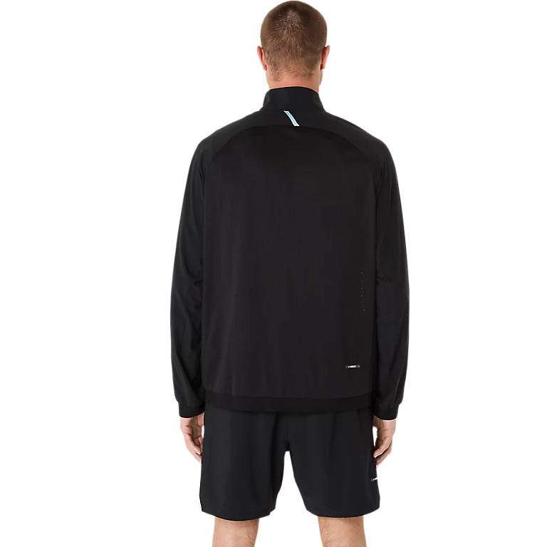 Asics Long Sleeve Solid Color Zip Jacket Men Jackets Black 2031E886-001