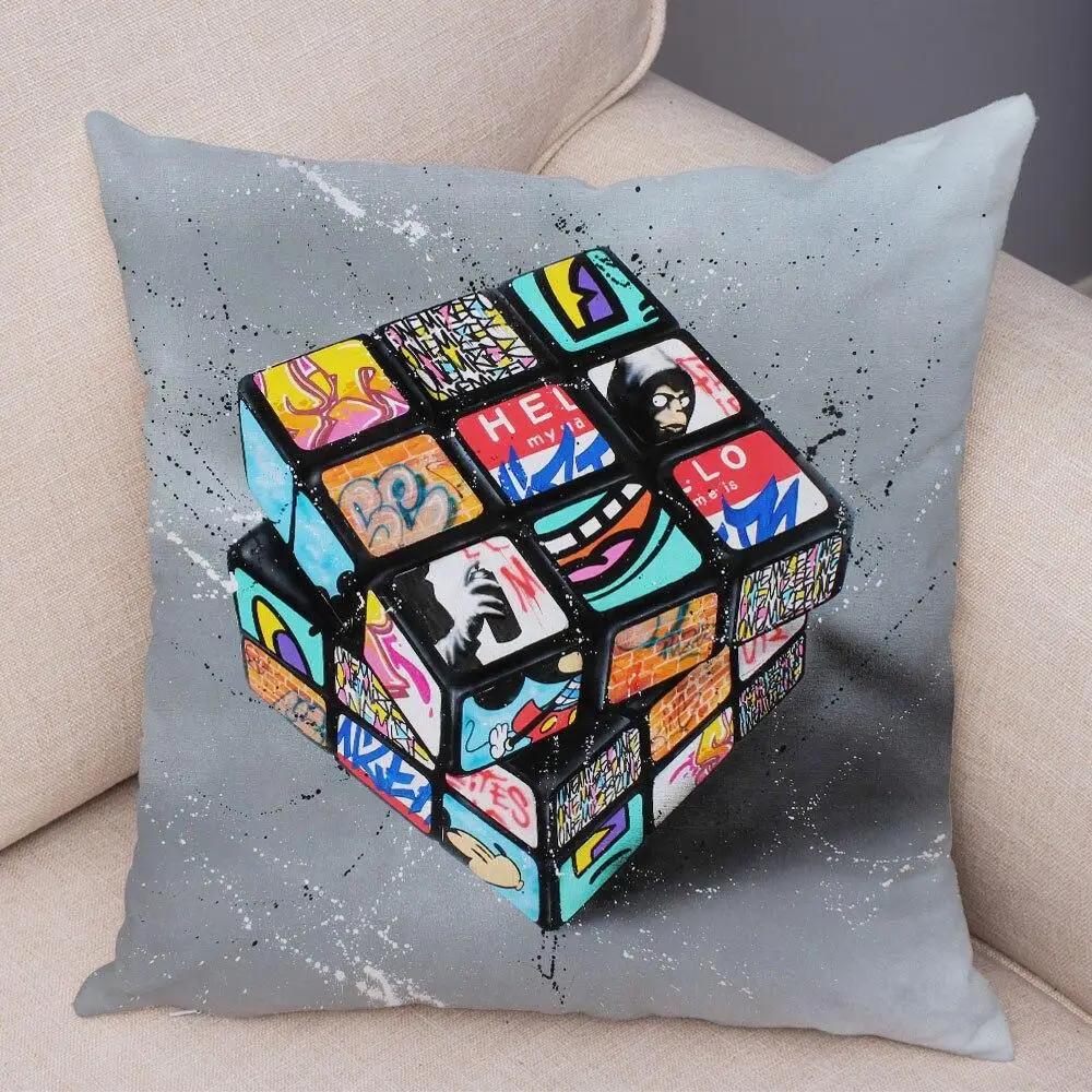 Pillowcase Sofa  Graffiti Gamepad Abstract Street Art Animal Hand Cushion Cover Decoration