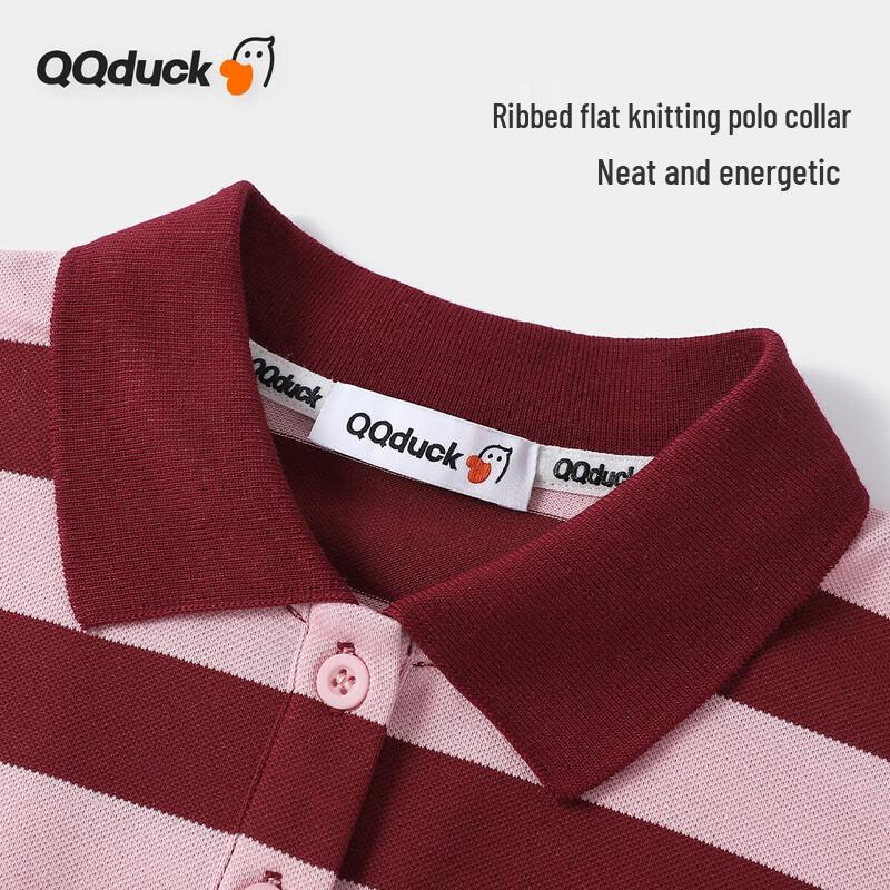 QQ DUCK Girls' Striped Duck Polo Shirt