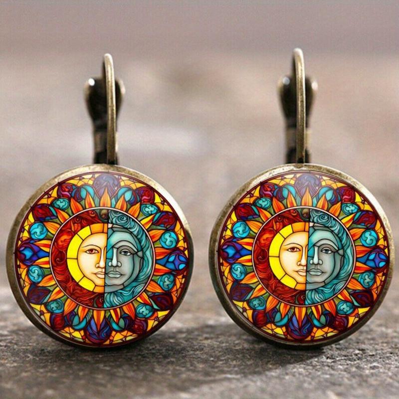 Fashion Earring Y2K Vintage Marigold Time Gem Flower Ear Buckle