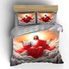 Jesus Sat Radiantly In The Clouds Duvet Cover Set With 3D Printing Design Soft Polyester Bedding Set All-Season Comfort