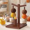 Yarn Holder for Crocheting Magnetic Rotating Spinner Wooden Yarn Ball Holder with Phone Stand & 2 Spindles for Knitter Crocheter