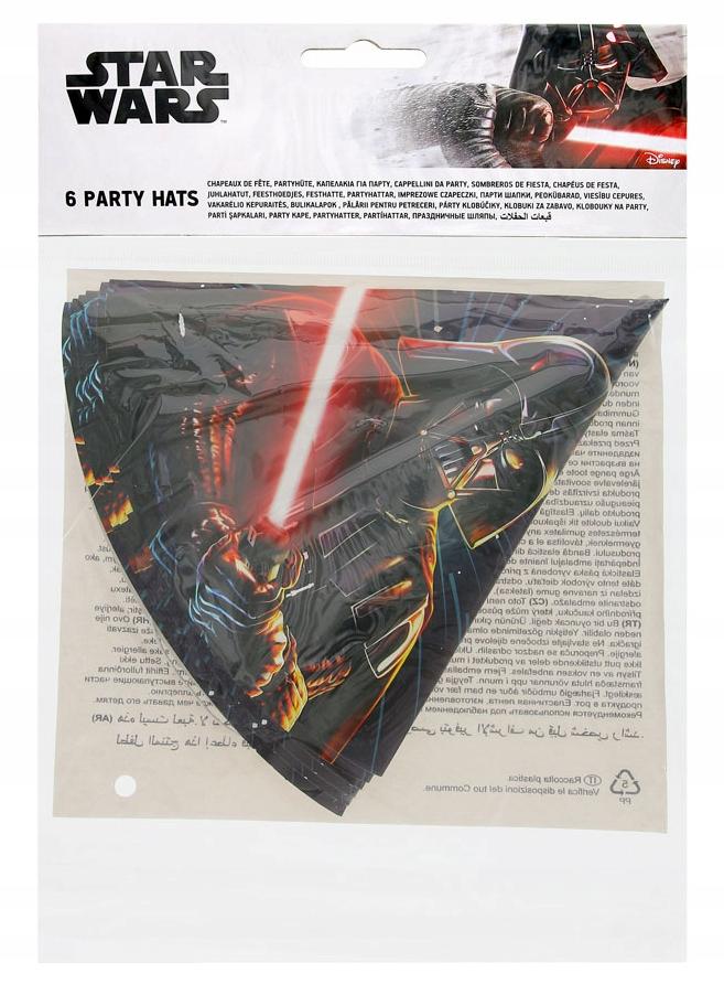 Star Wars Jedi Birthday Paper Hats 6 pcs