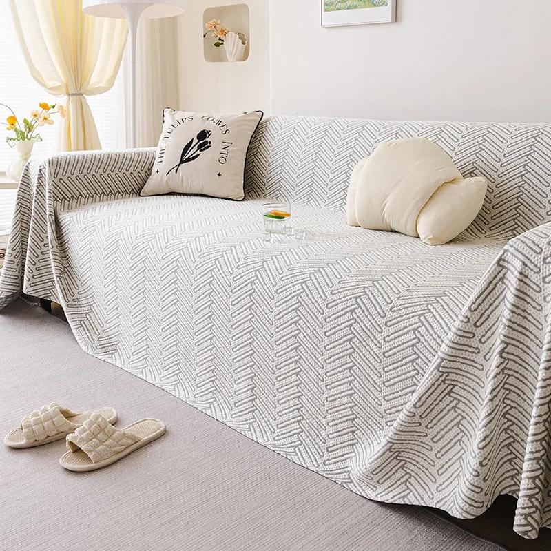 2025 new summer cool feeling sofa cushion cool feeling small fresh sofa cover cloth towel fixed one-piece sofa cover