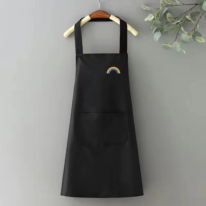 Cactus Rainbow Cartoon Apron Waterproof Oil Resistant Kitchen Restaurant Simple