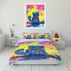 Gift for Anime Fans Pokemon Squirtle Printed Bedding Set 3PC Duvet Cover Adult Kids Gift Full Size Bedding Set Home Bed Decor