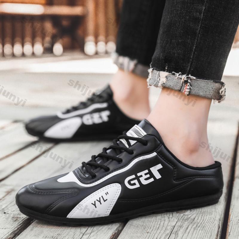 Men Half Slipper Slip-on Men Casual Board Shoes Breathable Platform Sneakers Comfortable Outdoor Slip-on Slippers Zapatos Hombre