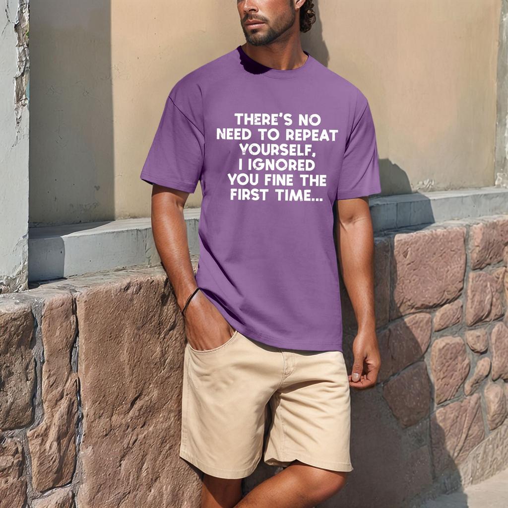 Men's Popular T-shirt Printed Round Neck Short Sleeve T-shirt