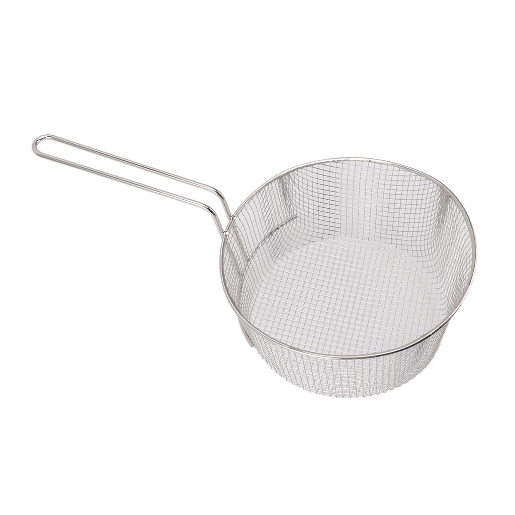 Frying Basket Stainless Steel Handle Reusable Rust Resistant Fry Net for Fish Chicken Nuggets