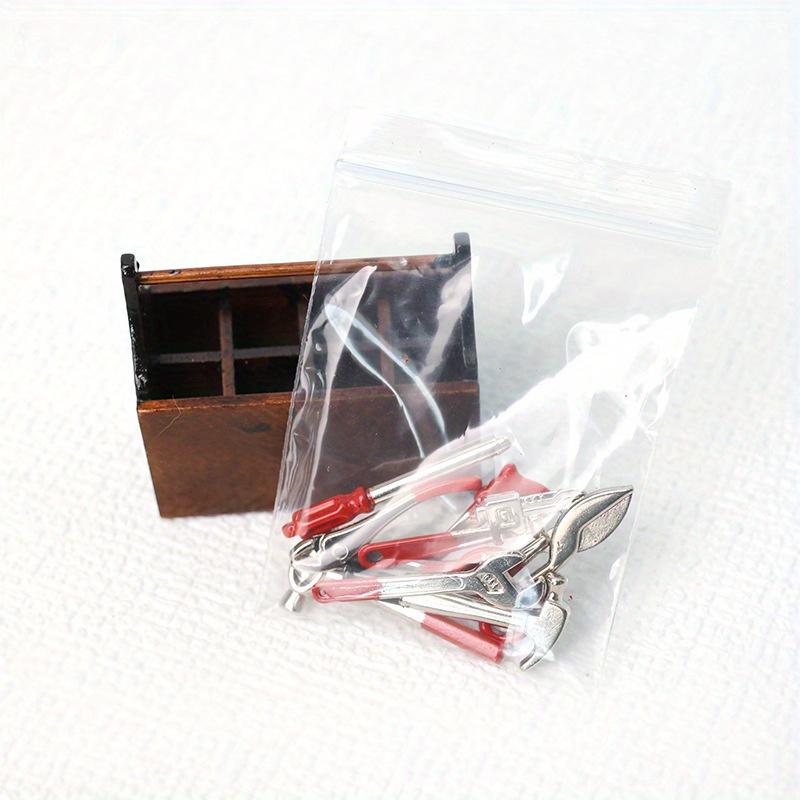 9pcs 1:12 Dollhouse Miniature Toolbox Handmade Mini Tools Sets Model Furniture Accessories For Doll House Decor Kids Toys DIY