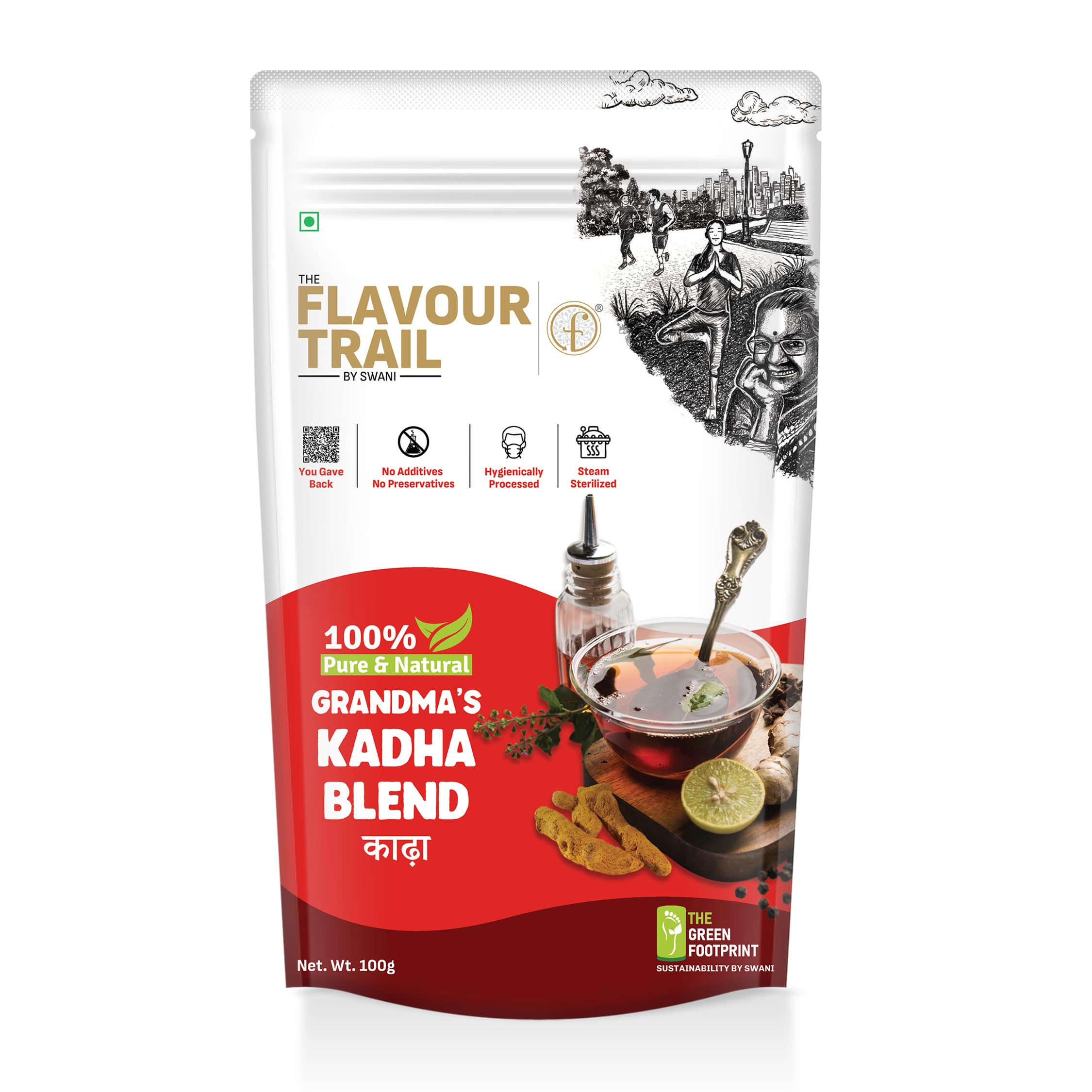 

Pure & Natural Grandma s Kadha Blend by The Flavour Trail - Grandma’s Traditional Ayurvedic Herbal Drink for Immunity & Wellness