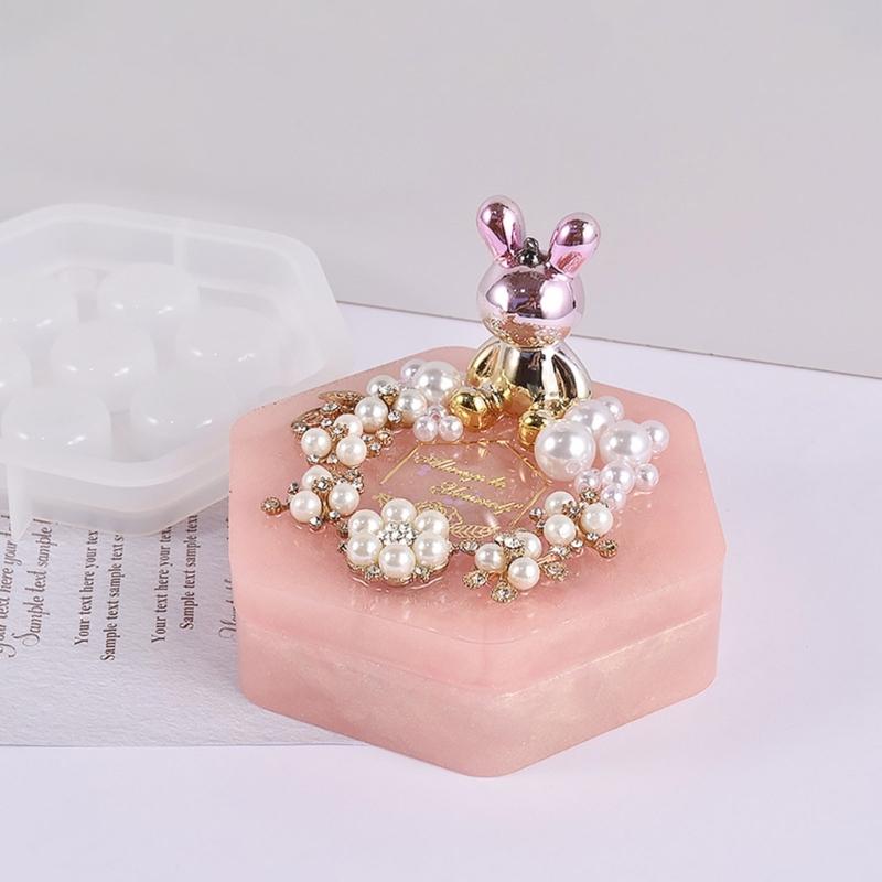 Altıgen Kutu Zar saklama kutusu Kalıp Takı Yüzük Kutusu El Sanatları Kalıp Takı Depolama için Uygun Diy Ev Dekorasyonu