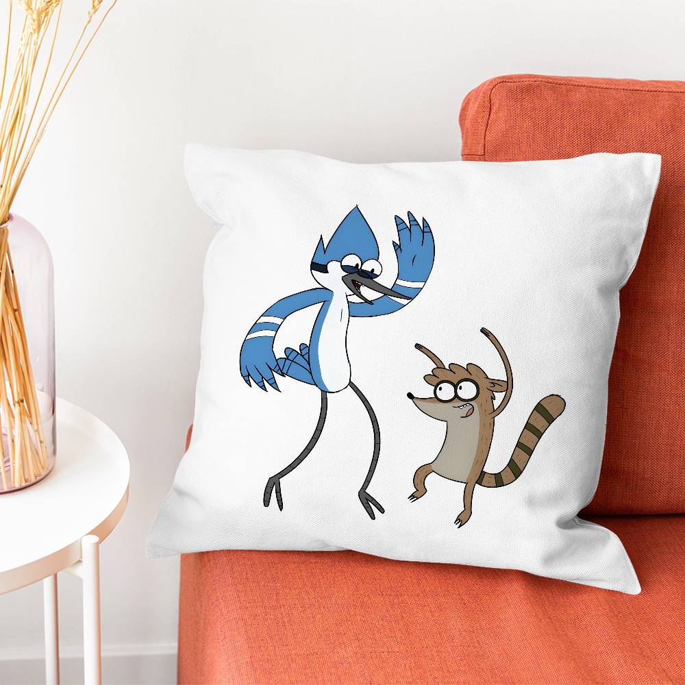 RRegular Rigby Show Pillow Case Plush Fabric Soft Pillowcase Double Sided Print Cushion Cover Household Gifts