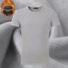 Men's Autumn Slim Fit Round Neck Thickened Solid Color Short-Sleeve T-Shirt with Velvet, Large Size.