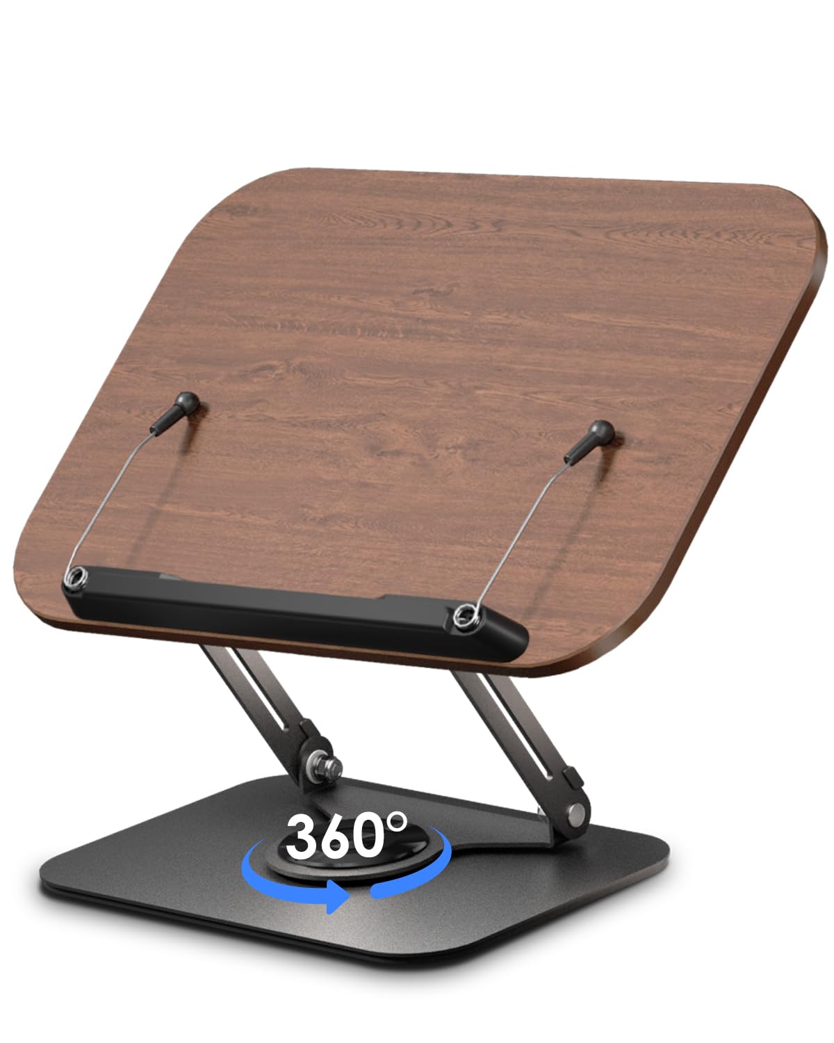 

viozon Вращающаяся подставка для чтения книг, бесступенчатая регулировка высоты, Железная, Отличная, Легкая, Для легкого перелистывания страниц, Деревянная, Темная, Стильная, Подставка, Подставка, Основание с вращением на 360 градусов, Регулировка, Складн