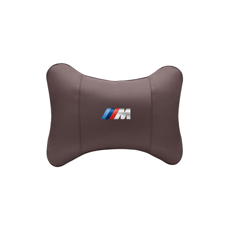 M logo Car Valve Cap Auto Seat Headrest Leather Neck Pillow Head Support For BMW X1 X2 X3 X5 X4 X6 X7 iX3 F20 F10 F07 E70 E46 FY6