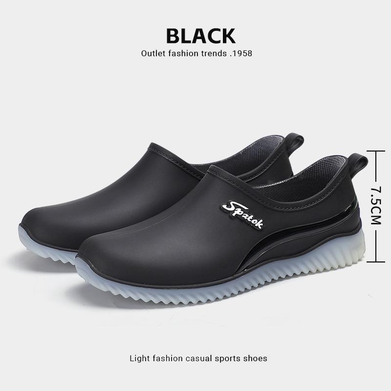 Water Shoes New Fashion Light Mouth Rain Shoes Women, Non-slip Waterproof Thickened Spring and Autumn Low-top Rubber Shoes Women