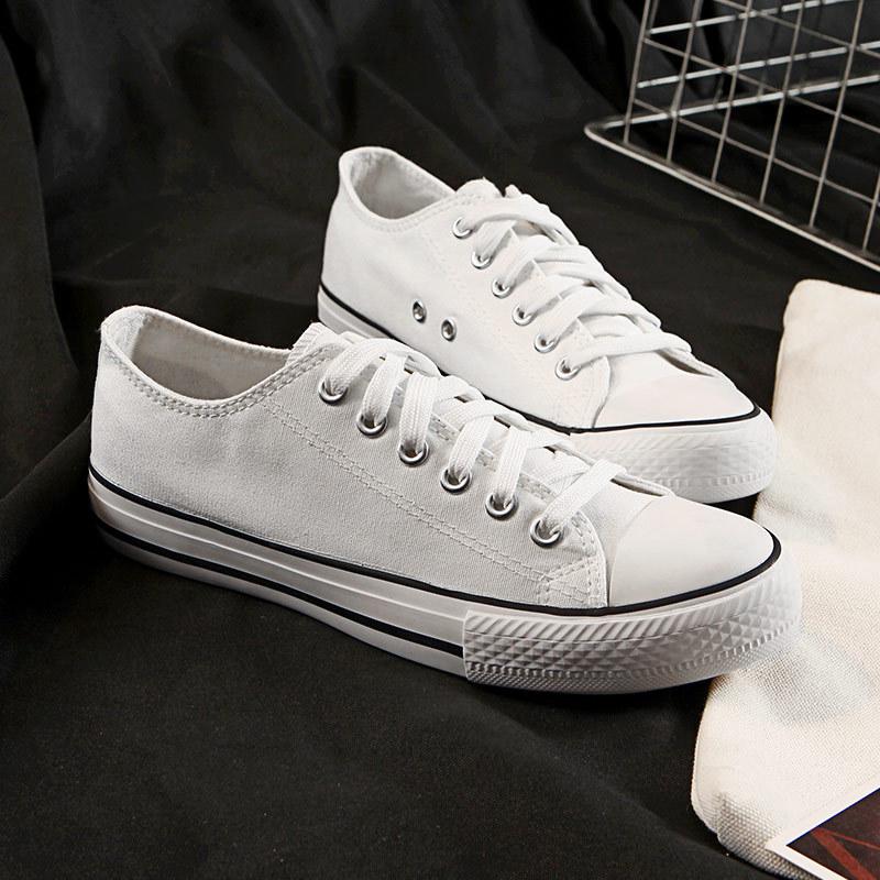 Spring and Autumn New Trendy Canvas Shoes Women's Fashion Student Shoes Lace-Up Small White Shoes Couples Men's Shoes Casual