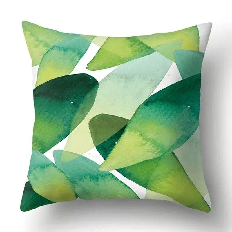Watercolor Plant Leaf Print Pillow Cover Home Decoration Living Room Sofa Cushion Cover Bedroom Room Decoration 45x45cm
