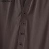 INCERUN Men Shirts Casual Collarless Short Sleeve Buttons Up Tops