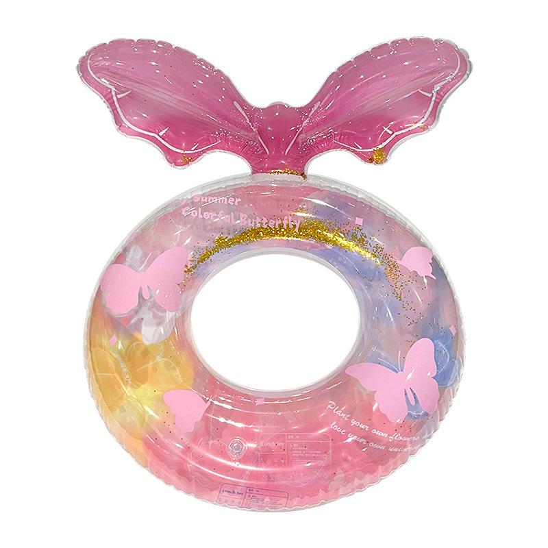 Starry Sky Sequin Mermaid Swim Ring: Thickened Inflatable Children's Float