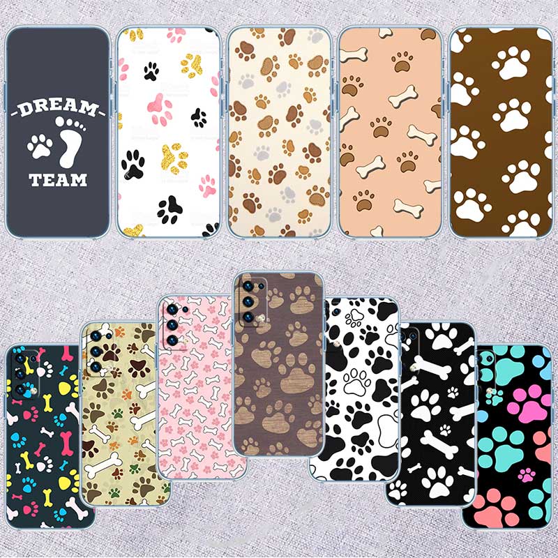 NH19 dog footprint Paw Phone Case for Motorola Moto G10 G20 G30 G31 G32 G34 G35 G41 G42 G50 G51 G52 G55 G60 G60S G62 G71 G72 G75