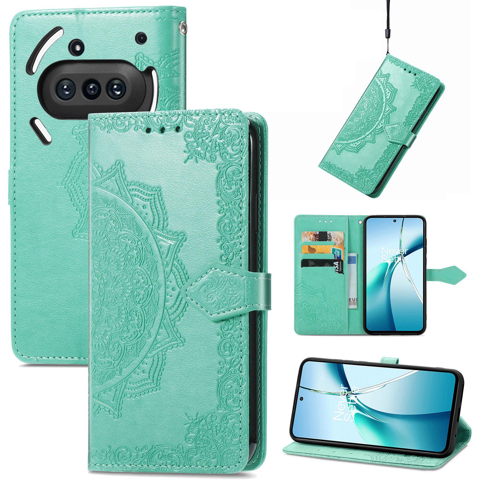 

Ні за що Телефон (3а) Чохол-гаманець Шкіряний чохол для телефону з мандалою та квітковим візерунком Підставка Green