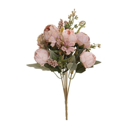 Pivoines Artificielles Fleur Mélange de Fleurs de Pivoine Artificielle Tige de Fleur Fausse Soie Toucher Réel Bouquet pour Arrangements Floraux Table à Manger Fête de Mariage Centre de Table