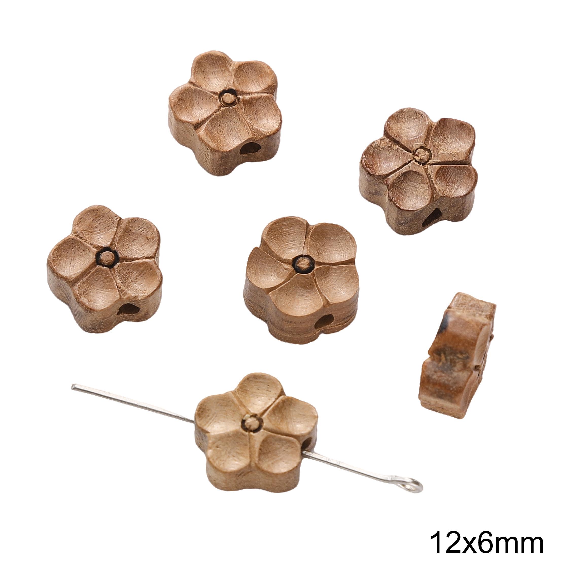 

Деревянные бусины Интервал Разбросанные бусины Для DIY Браслеты Ожерелья Изготовление ювелирных изделий Jujube wood Plum blossom 12x6mm