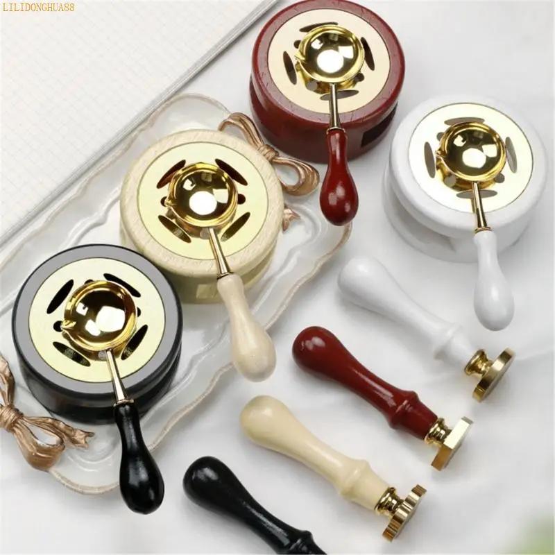 K1AE Sealing Wax Melting Set with Spoon and Handle for Craft Enthusiasts Artistic Projects