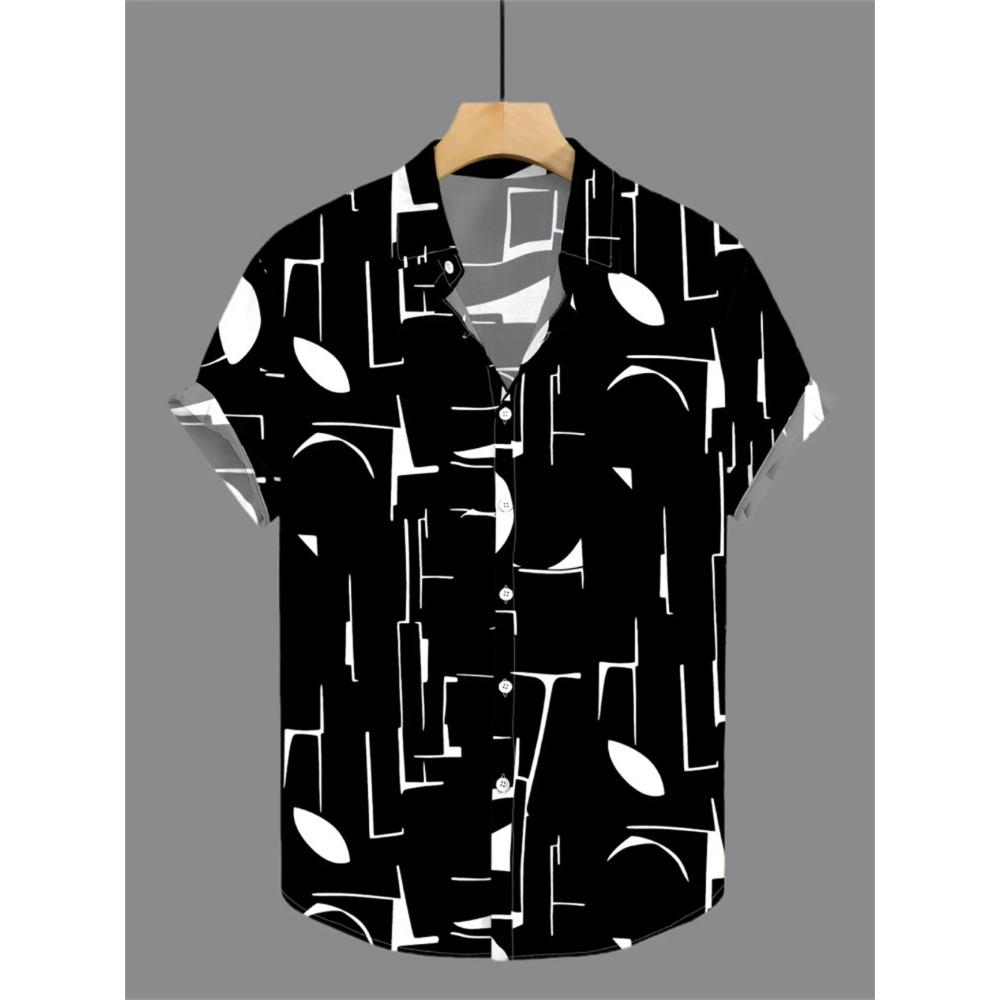 Simple Men's Shirt 3D Printed Retro Fashion Topshort Sleeve Beach Sweatshirt Street Hawaii Short Sleeved Shirt Men's Clothing