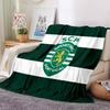 Sporting football Crest Flannel Blanket, Soft Polyester, Modern Design, All-Season for Camping, Travel, Gifts for holidays or birthdays
