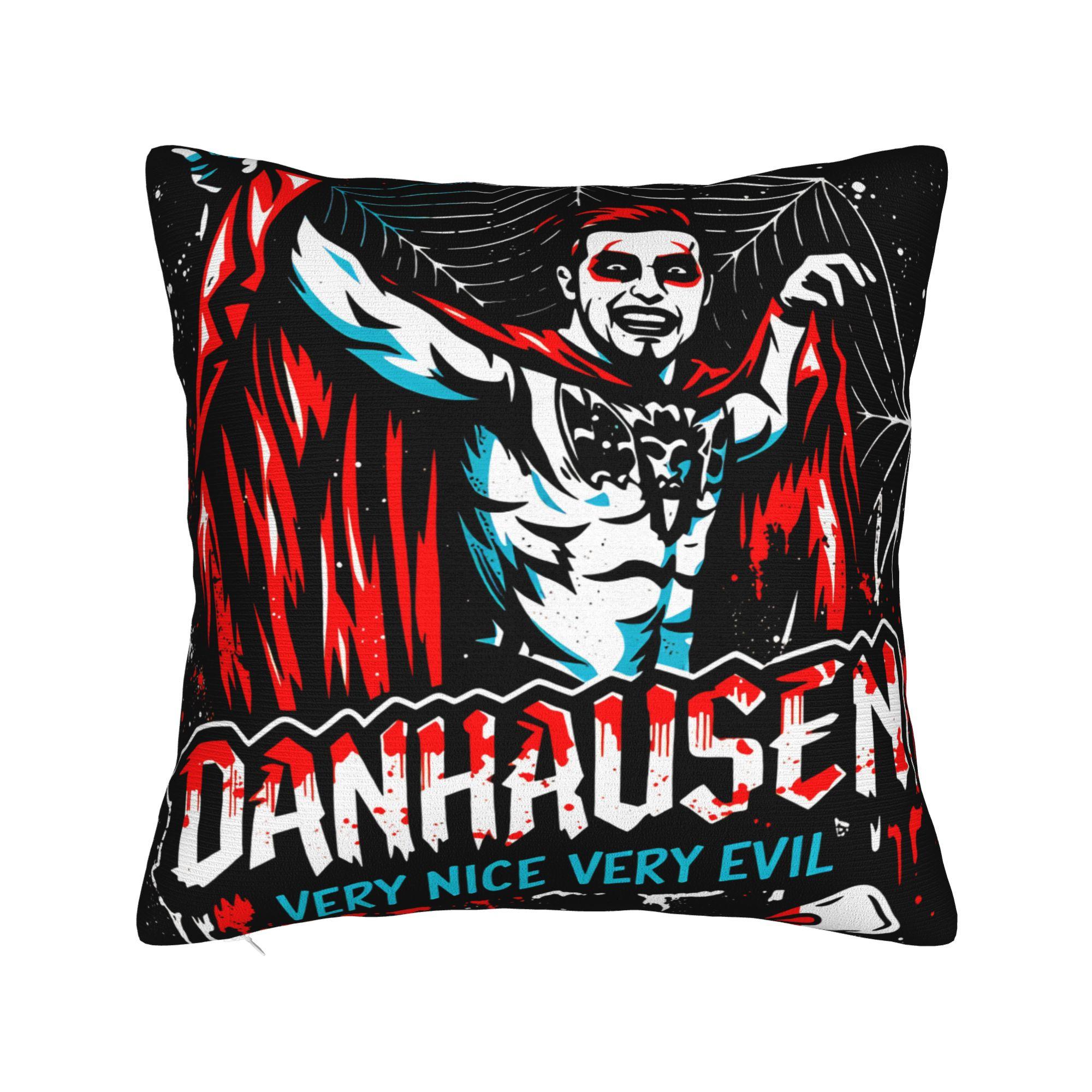 Housse de coussin carrée Danhausen Merch Very Nice Very Evil pour AEW Elimination Chamber Décoration Housse de coussin pour voiture 45x45 cm 40x40cm