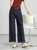 Jean Court Large Taille Haute pour Femme - Denim Bleu, Nouveau Style Printemps/Automne