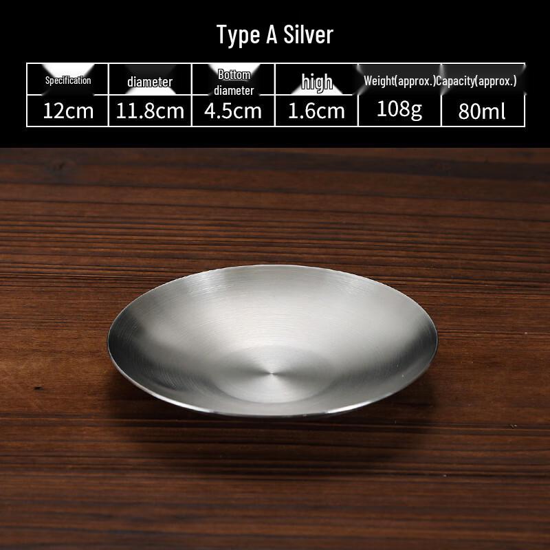 ZISIZ Japanese Retro Stainless Steel 12cm 3-Compartment Dumpling Plate