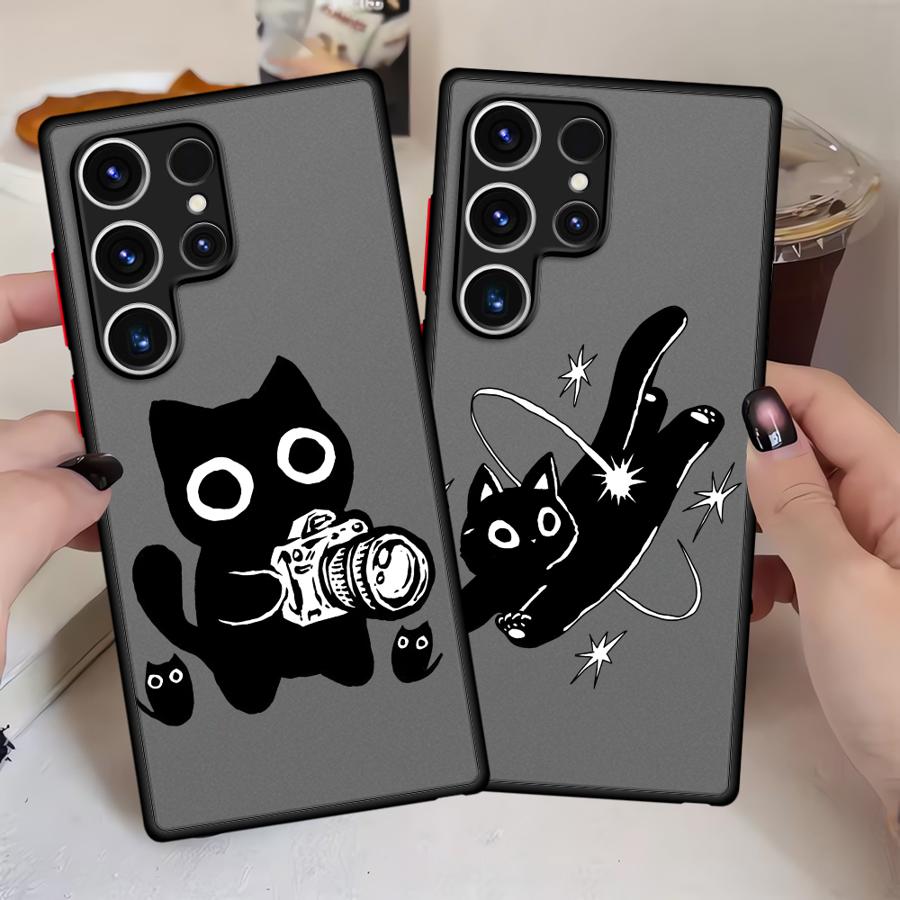 Cartoon Cat Phone Cover Case for Samsung Galaxy S22 S21 S25 Ultra S23 FE Note 20 10 S26 S20 S24 Plus