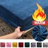 2025 Solid Stretch Velvet Fabric Fitted Sheet Soft Elastic Bedspread Mattress Cover Bed Linen Protector Fitted Sheet Winter Keep Warm