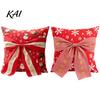 Decorative Cushion Cases for Sofa Christmas Throw Pillow Cover, Holiday Cover with 3D Bow, Covers Seasonal Farmhouse Case Living Room Couch