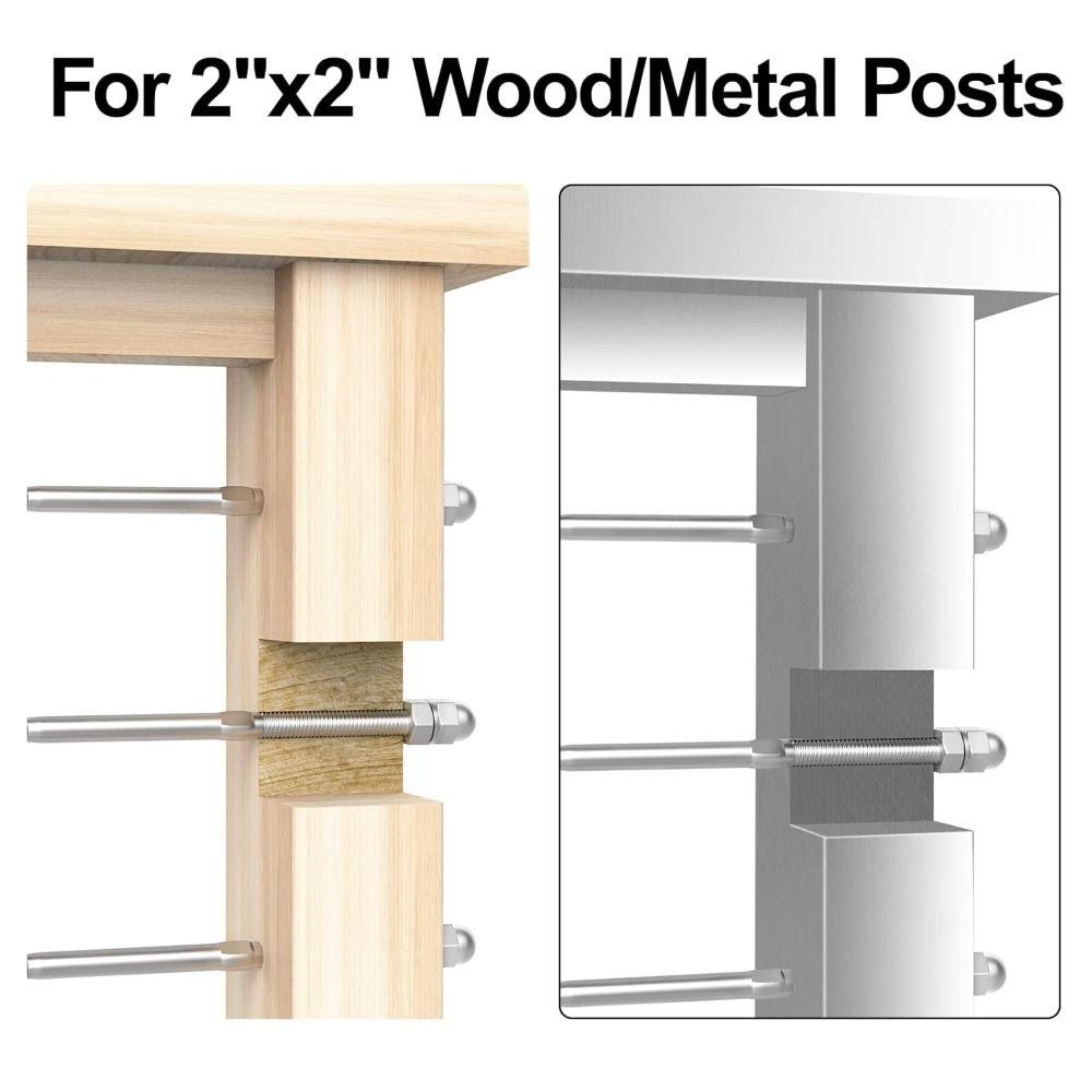 New T316 Stainless Steel Cable Railing Tensioner 1/8" Silver Cable Railing Receiver Cable Railing Fitting Terminal Deck