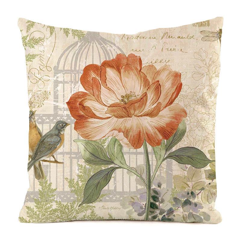 Nordic Pastoral Style Digital Printing Short Plush Pillow Cover Decorative For Car Sofa Office Cushion Cover Home Goods