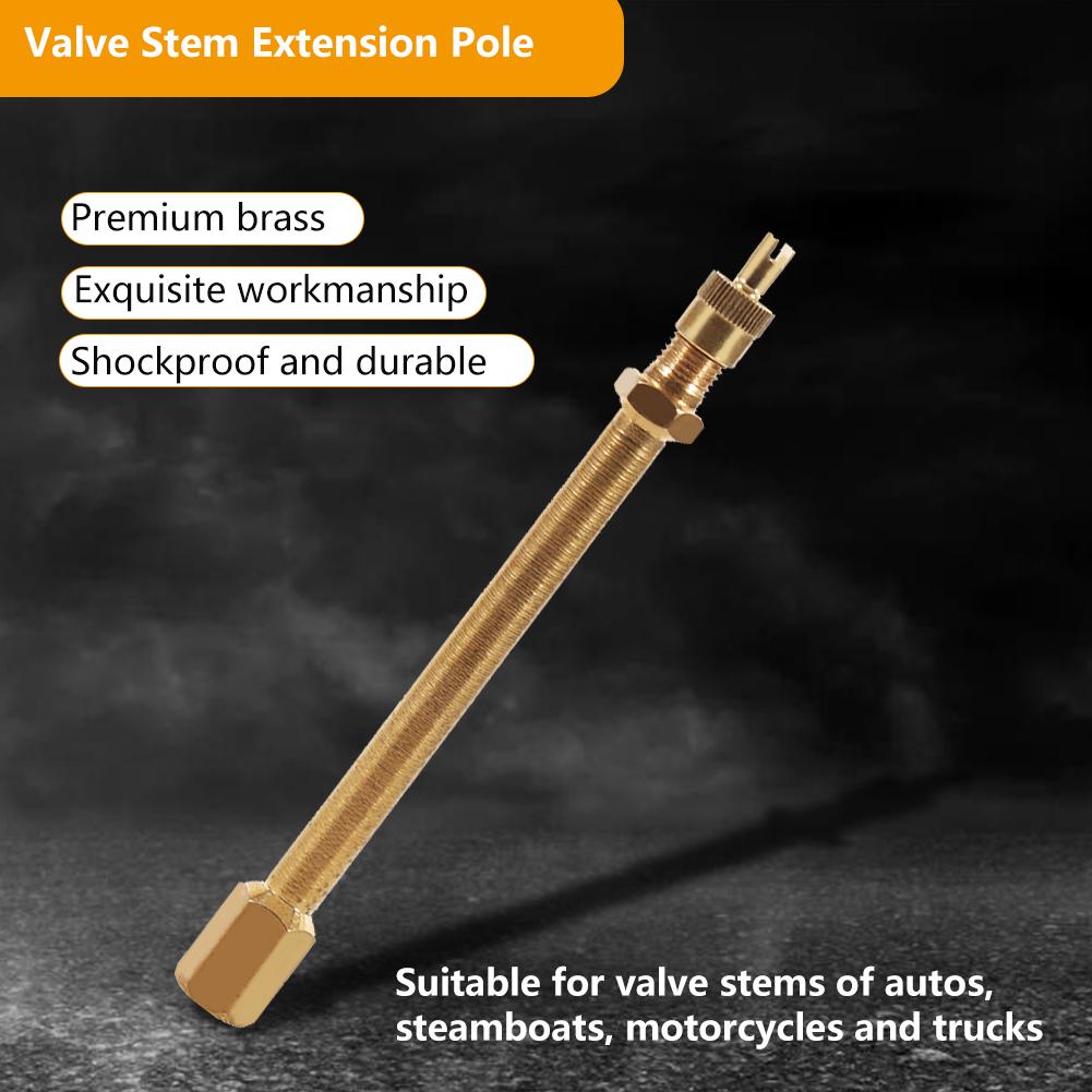 Car Tire Valve Stem Tire Valve Extension Rod Brass Tire Valve Extension Straight Bore for Truck Motorcycle Car 100/140/200mm Valve Stems 1