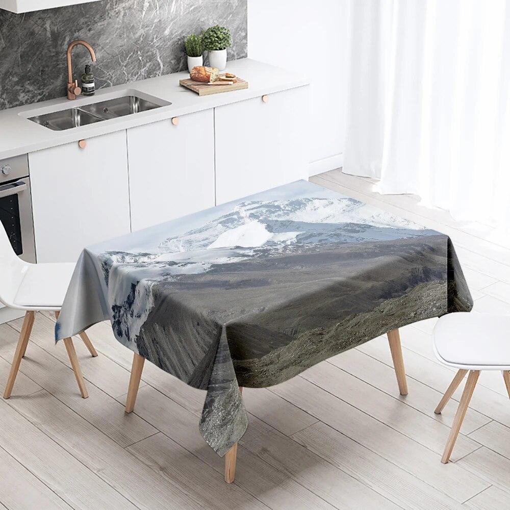 Natural World Scenery Tablecloth Landscape  Anti-Stain Waterproof Rectangular  Kitchen Table Home Decor