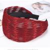 Women Wide Headband Pleated Mesh Fabric Hair Hoop Elegant Non Slip Turban Hair Band Daily Hair Accessries