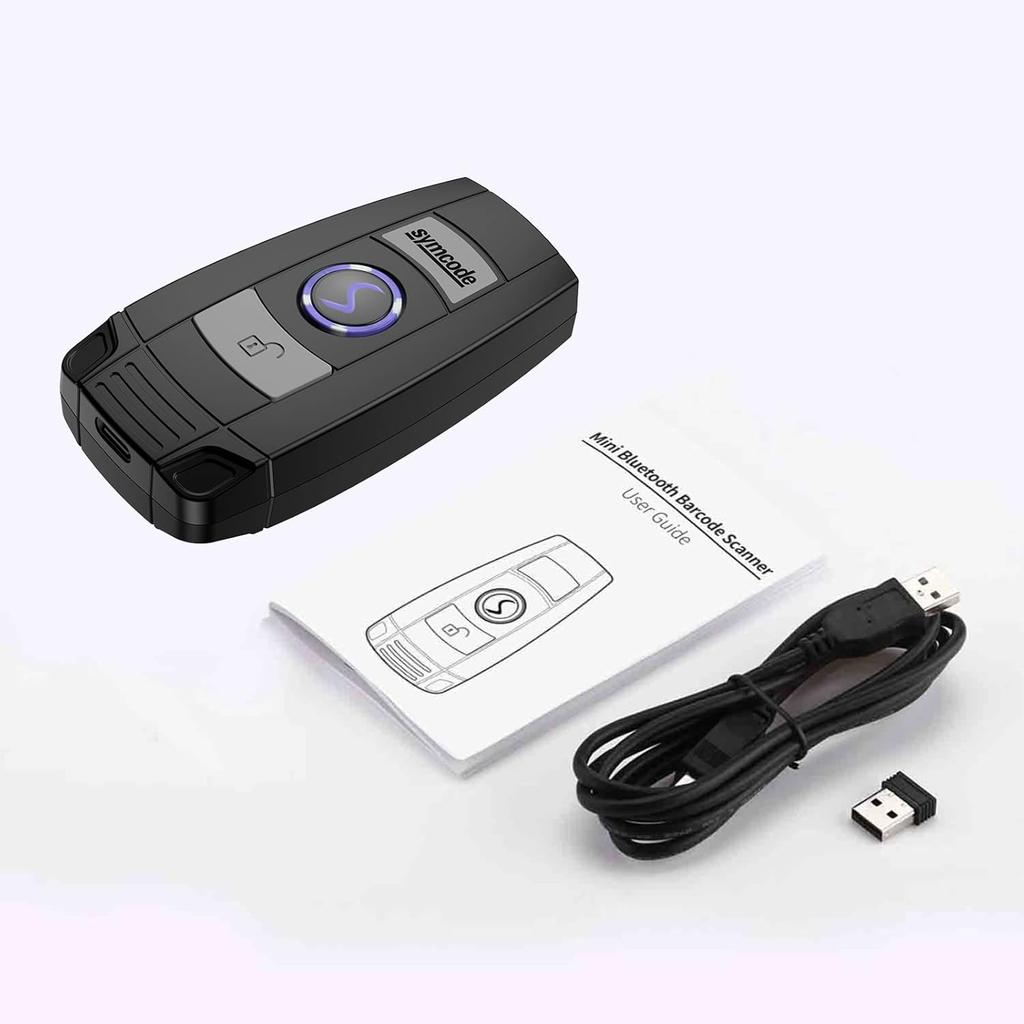 Mini 2D Portable Handheld Bluetooth Barcode Scanner Wireless 2.4G & USB Wired 3-in-1 Bar Code Scanner Portable USB QR Code Scanner for