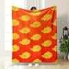 Yellow Cloud-like Shapes Repeat Uniformly Over a Gradient Orange Background. for All Seasons Blanket Lunch Break Throw Gift