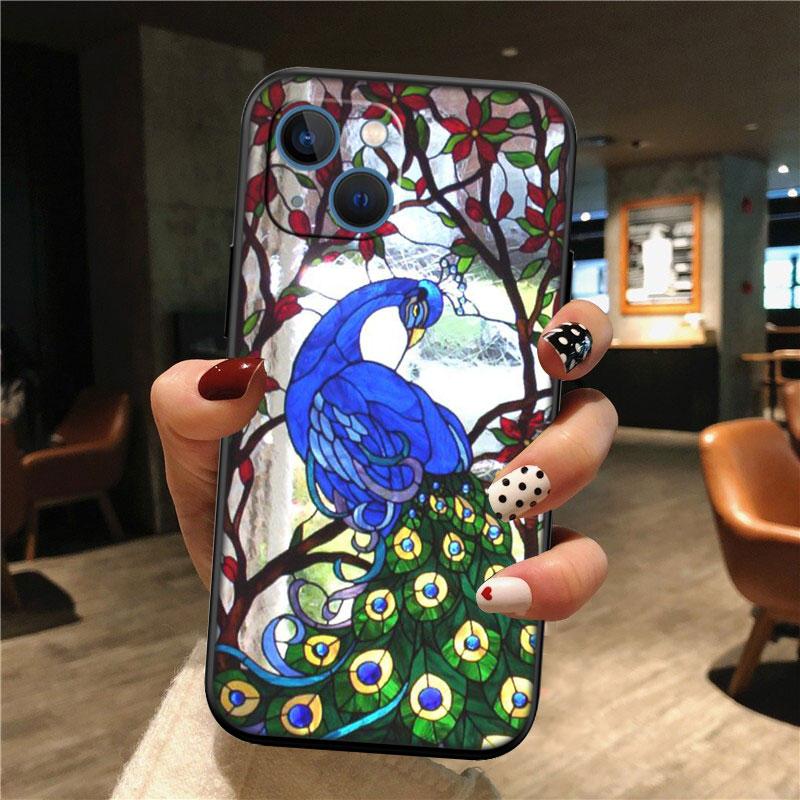 IK53 Pfauenfeder Muschel Handyhülle für Samsung Galaxy Note 10 20 S23 S24 S25 Ultra FE Plus Edge Lite A02S A35 A07 A17