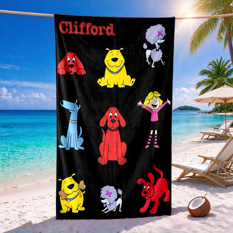 Clifford The Big Red Dog Quick-drying soft and absorbent beach towel—perfect for beach trips swimming outdoor camping and travel an essential beach it