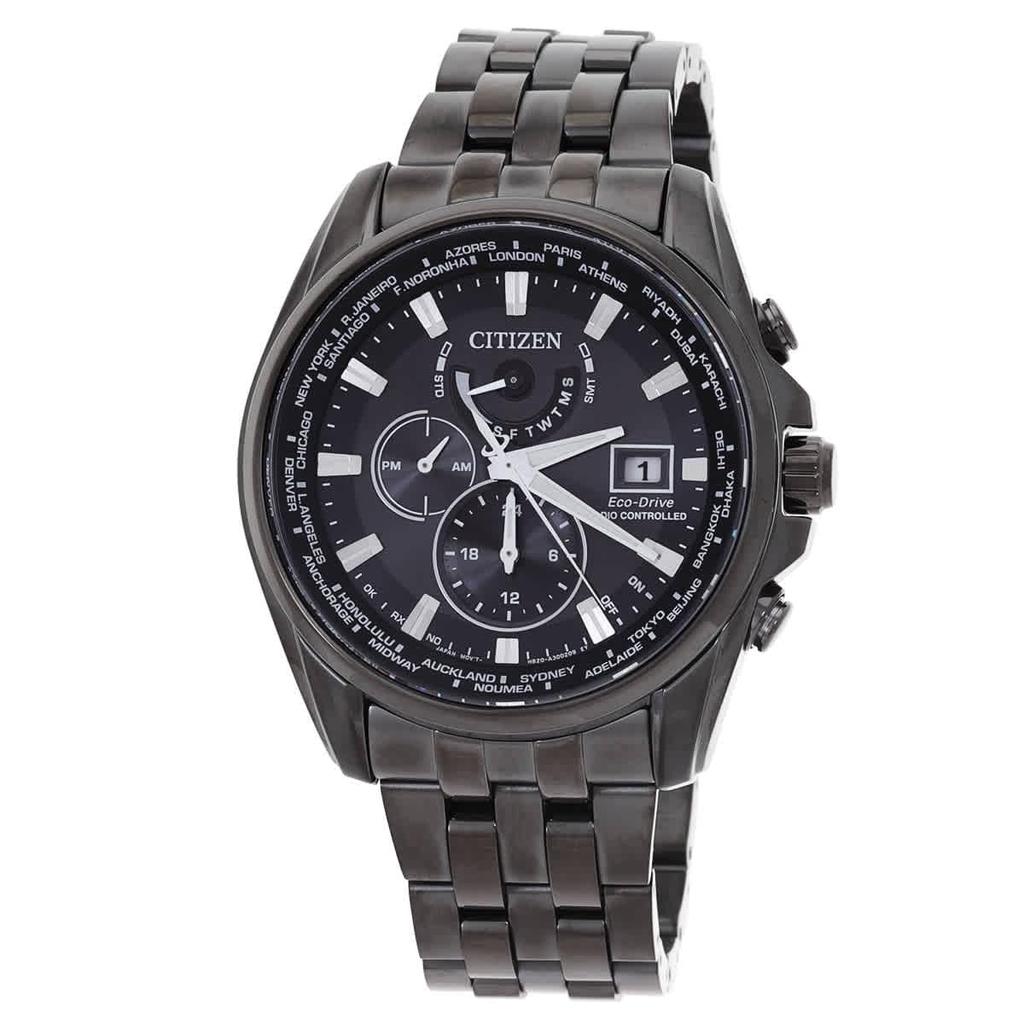 Citizen Perpetual Alarm Chronograph Quartz Black Dial Watch Men's AT9127-80E