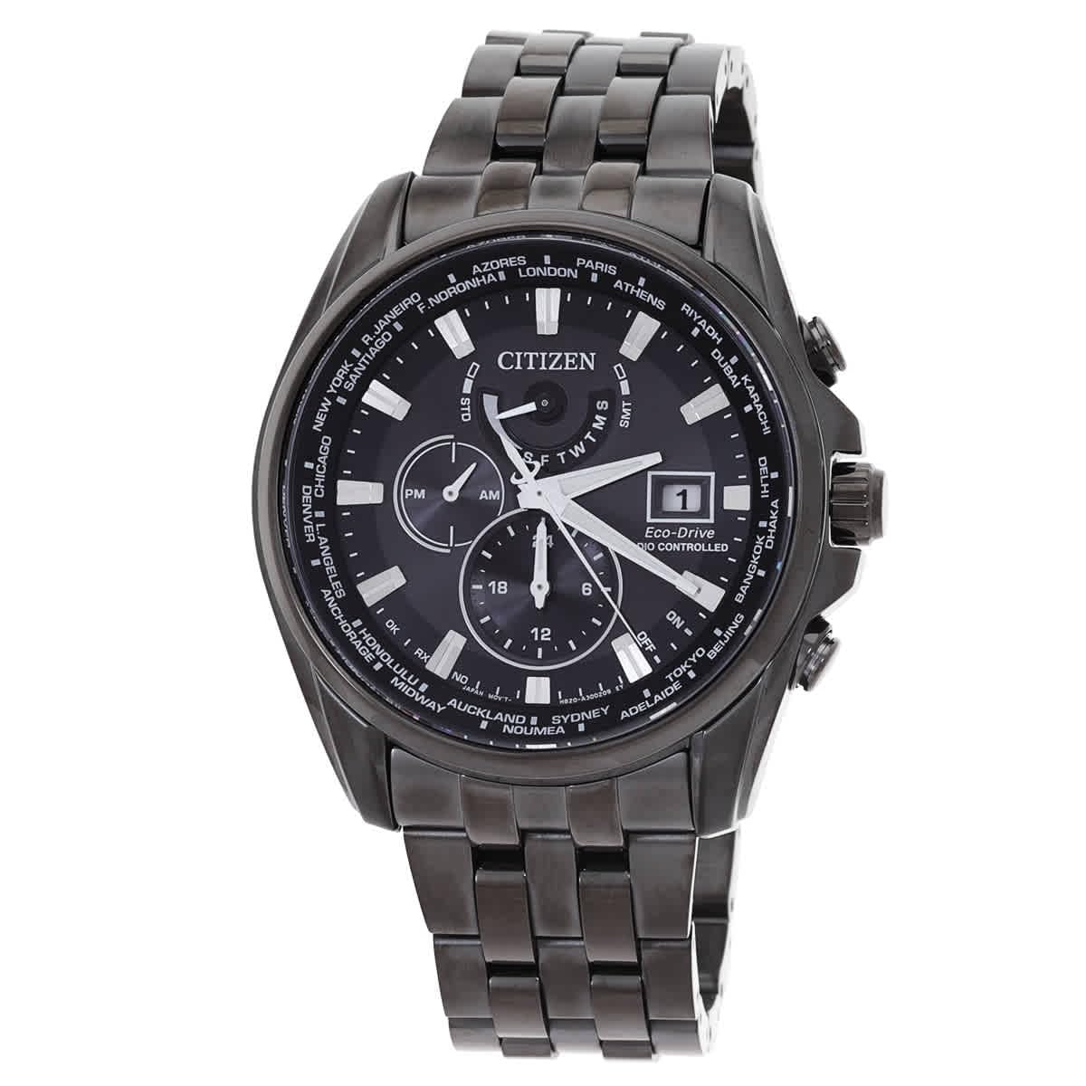 

Citizen Perpetual Alarm Chronograph Quartz Black Dial Watch Men s AT9127-80E