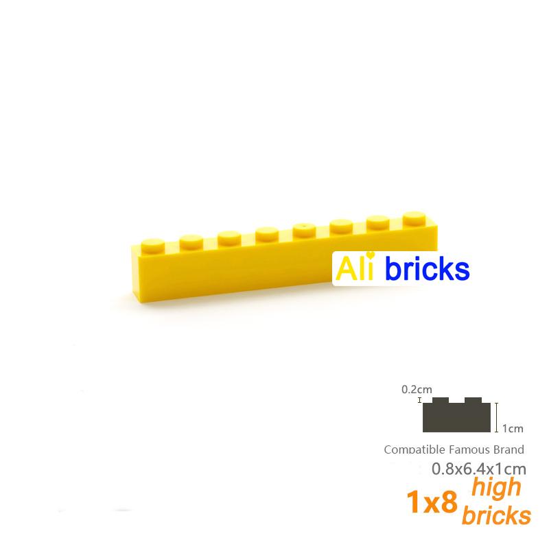 6pcs/lot DIY Blocks Building Bricks Thick 1X8 Educational Assemblage Construction Toys for Children Size Compatible With Brand